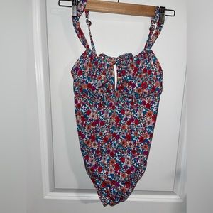 One piece flower swimsuit